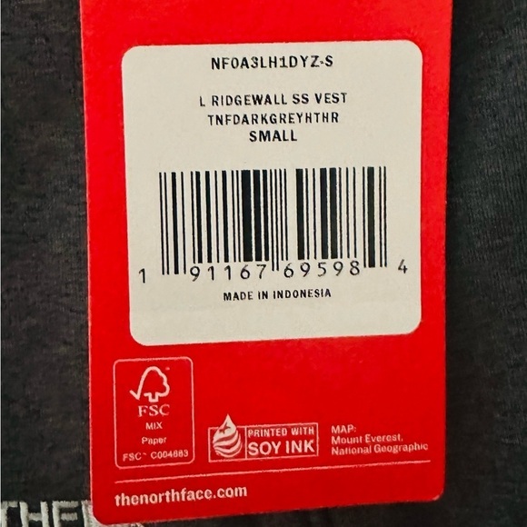 The‎ North Face Ridgewall Softshell Hiking Vest Jacket, Grey, Size S/P, NWT - Picture 6 of 9